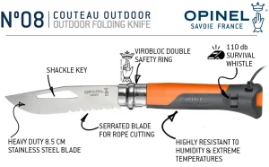چاقوی اوپینل مدل Outdoor سایز No.08 نارنجی