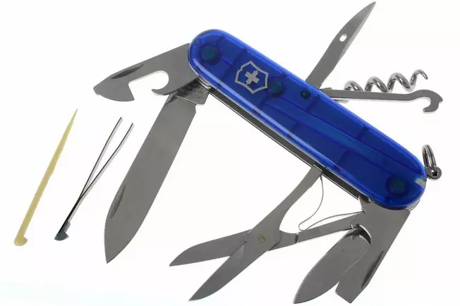 چاقوی چندکاره ویکتورینوکس مدل کلیمبر آبی شفاف 1.3703T2